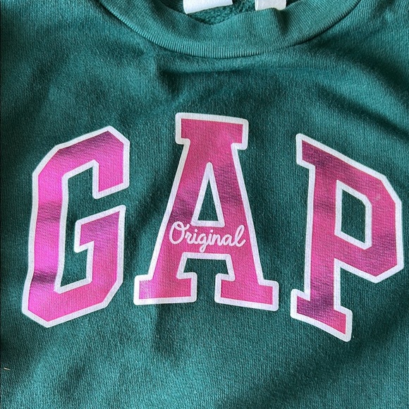 GAP Teal Sweatshirt with Pink Logo - Picture 2 of 3